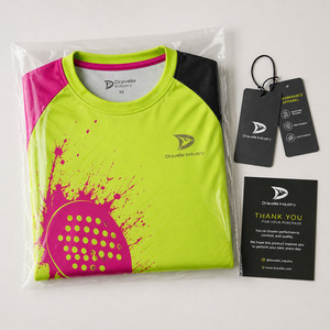 Camiseta Deportiva Personalizada de Alto Rendimiento, Camiseta de Pádel Personalizada en Verde Neón y Magenta, Jersey Transpirable de Poliéster - Product Image 6