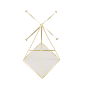 Gold Metal Triangle Jewelry Stand with Sleep Mask Holder Modern <b>Vanity</b> Organizer Decorative Accessories Display Rack - Product Image 1