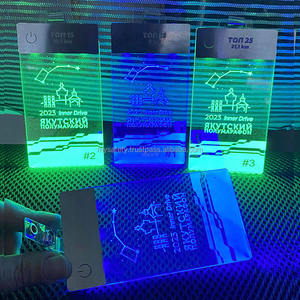 Badge d'identification personnalisé pour employés, 3 badges LED de luxe, porte-badge unique gravé, plastique lumineux, étiquette d'accès VIP pour visiteurs - Product Image 4