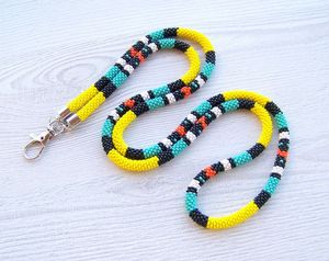 Handmade Colorful Beaded ID <b>Lanyard</b> Boho Style Women Neck Strap At Budget Friendly - Product Image 5
