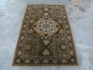 Alfombra de Lana Hecha a Mano con Diseño Floral Tradicional, Alfombra Decorativa para Sala de Estar y Dormitorio - Product Image 5