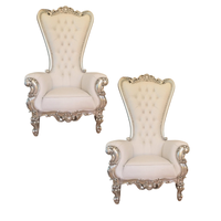 Trône de luxe moderne en bois massif pour roi et reine, couleur personnalisable, pour mariages, hôtels, restaurants et événements