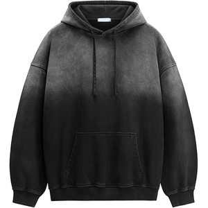 Sudadera con Capucha Extra Grande para Hombre, Color Sólido, Algodón French Terry, Informal, Otoñal, con Bolsillos, Corte Regular - Product Image 4