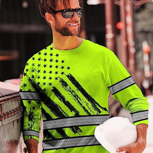 Camisa de Manga Larga de Alta Visibilidad, Uniforme de Empresa, Reflectante, Verde, con Nombre y Logotipo Personalizados, Ropa de Trabajo de Seguridad - Product Image 6
