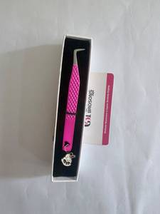 GETUP BROSONS 90 Degree <b>Boot</b> Eyelash Tweezers Stainless Steel Smooth Precision Pink Handle With Charm <b>Box</b> Packaging - Product Image 6