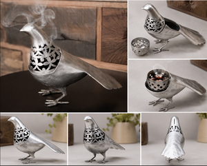 Decorative Metal Bakhoor <b>Burner</b> with Bird Design for Home Fragrance <b>Incense</b> Burning and Luxury Tabletop Home Decor - Product Image 3