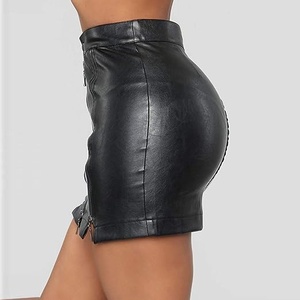 Jupe en cuir d'agneau véritable de haute qualité / Jupe pour femme en peau d'agneau véritable taille haute / Jupe en cuir en gros - Product Image 3