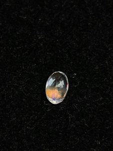 Piedra lunar arcoíris facetada, suelta, natural, naranja fuego, corte ovalado. - Product Image 4