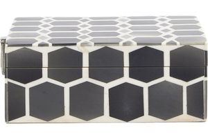 Modern Geometric Pattern Rectangular Storage Box Glossy Resin Decorative Jewelry Box for Living Room - Product Image 2