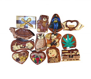 กล่องหัวใจทำจากไม้ Intarsia ของเวียดนามทำจากไม้แกะสลักโลโก้ไม้สำหรับเป็นของที่ระลึกไม้แนวชนบท - Product Image 1