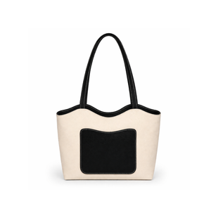 Elegant Two Tone Leather Tote <b>Bag</b> for Women | Spacious Shoulder Handbag <b>Long</b> Handle Daily Office Travel Purse Premium Design - Product Image 1