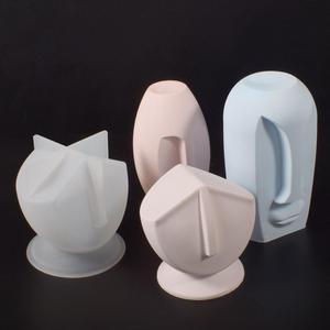 Molde de Silicona para Vela con Forma de Rostro Abstracto, Estatua Gigante de Piedra con Rostro Humano, Arte Abstracto, Vela de Yeso - Product Image 4