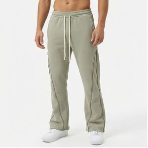 Wholesale Custom Sun Fade Flared Acid Wash <b>Sweat</b> <b>Pants</b> <b>Men</b> Zip Up Blank Cut And Sew Wide Leg <b>Pants</b> <b>Mens</b> Baggy Sweatpants Winter - Product Image 1