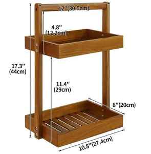 Étagère murale métallique multifonctionnelle à double niveau de qualité export pour la cuisine, la salle de bain, le bureau et le rangement domestique, disponible à la vente - Product Image 5