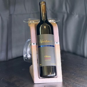 Wooden Wine bottle and Glass Holder Stand Rustic Farmhouse Style <b>Table</b> Serving Design For Restaurant Hotel <b>Bar</b> - Product Image 5