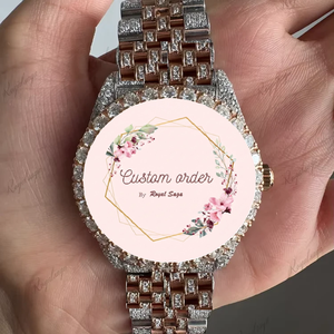 Customized VVS Moissanite Diamond Men and Women Watch Stainless Steel Gold Plated Roman Numeral Watch High Quality Watch - Product Image 3