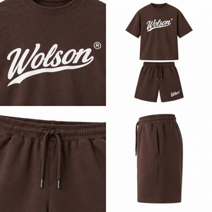 Ensemble de T-shirts et Shorts de Sport en Jersey 100% Coton pour Hommes, Col Rond, Coupe Classique, Doux, Idéal pour la Gym, la Course et les Activités Décontractées (Vente en Gros) - Product Image 5