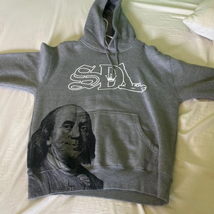 Sweat-shirt à capuche gris pour homme, coupe oversize, en molleton lavé, décontracté, avec poche, hiver, couleur unie, séchage rapide, numérique 300g - Product Image 2