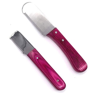 Set 6 Stainless Steel Dog Grooming Tripping Knives Non-Slip Handle Coat <b>Stripping</b> Trimmer Tool Rubber Coated <b>Plastic</b> - Product Image 6