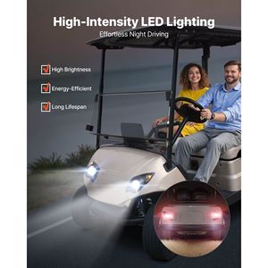 Kit Fari LED e Luci Posteriori 12 Volt per Golf Cart con Cablaggio Omologato per Uso Stradale, Indicatori di Direzione e Interruttore Luci di Emergenza per Golf Cart Modificati - Product Image 4