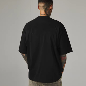 Custom Heavyweight Oversized Men's T-Shirt Drop Shoulder Blank Crewneck Tee Premium Thick Cotton <b>Plain</b> <b>White</b> <b>Tshirts</b> - Product Image 1