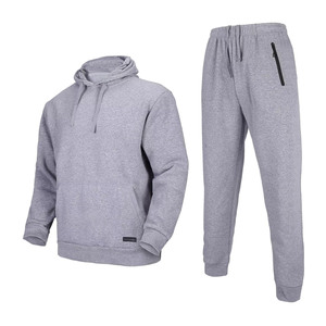 Conjunto deportivo informal para hombre de alta calidad, mezcla de algodón, tela transpirable, con capucha, corte ajustado, ligero, para gimnasio, correr y hacer deporte. - Product Image 1