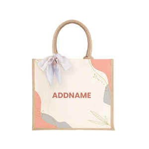 Sac à main en jute laminé imprimé sur mesure, sac de shopping promotionnel écologique pour supermarché - Product Image 5