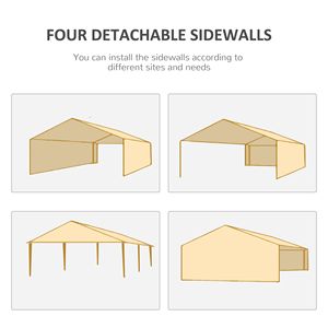 Gazebo per feste con tettoia grande 20x10 Grand Haven, pareti laterali rimovibili in PVC, telaio in acciaio e pali in ferro per grandi eventi - Product Image 4