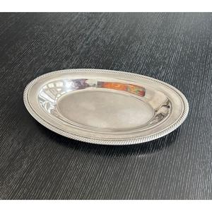 Grande assiette ovale de service en laiton finition argentée, présentoir alimentaire, vaisselle de table, assiette de présentation et assiette en laiton pour les fêtes - Product Image 6