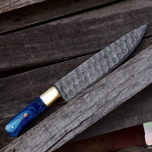 Couteau de chef moderne forgé à la main, extra-affûté, lame en acier Damas, longueur 8-9,9 pouces, manche en bois ambidextre, épaisseur 3,0 mm - Product Image 5