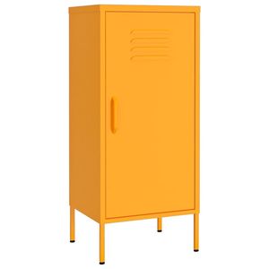 Armoire de rangement moyenne en acier jaune moutarde pour salon - Product Image 2