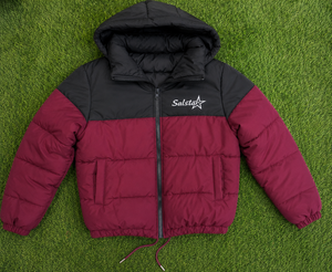 Women’s Maroon Black <b>Cropped</b> <b>Puffer</b> <b>Jacket</b> Custom Logo Hooded Winter Quilted Bomber <b>Jacket</b> OEM/ODM Wholesale Manufacturer - Product Image 6