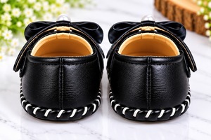 Zapatos Planos con Lazo para Bebés, Punta Cerrada, Parte Superior de Tela, Suela Suave Antideslizante, Zapatos de Princesa para Niñas, Verano e Invierno - Product Image 4