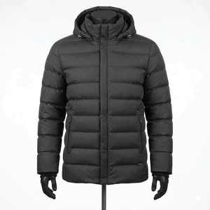 Women's <b>Quilted</b> Jacket Solid Color Hooded Full Sleeve Zipper Closure Winter Warm Polyester <b>Wadding</b> Regular Length - Product Image 1