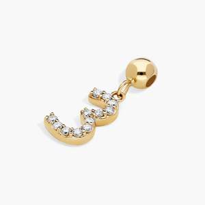 Colgante de Letra Inicial Número 3 con Diamante Cultivado en Laboratorio, Corte Brillante, Oro Blanco de 14K, Certificado IGI, Chapado en Rodio de Lujo, Regalo para Mujer - Product Image 5