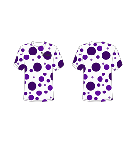 T-shirt à manches courtes pour homme à pois, violet et blanc, col rond, coupe décontractée, imprimé, en coton tricoté - Product Image 1