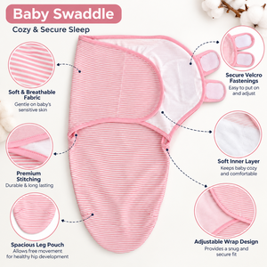 Saco de Dormir Orgánico para Bebé |   Paquete de 2 mantas para recién nacidos |   Envoltura para Dormir 100% Algodón Orgánico |   Ropa de Dormir Ajustable para Bebés - Product Image 4