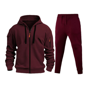 Unisex Winter Fleece Lined Breathable Cotton Sporty Tracksuit Set Full <b>Zip</b> <b>Hooded</b> Joggers Sweatpants Pockets Jogging Warm - Product Image 5