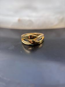 Anillo de Moissanita con Banda Cruzada, Chapado en Oro, Plata de Ley 925, Anillo de Boda con Diseño Infinito, Anillo de Lujo - Product Image 5