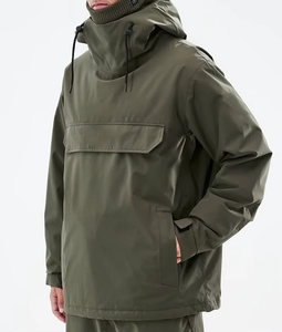 Men's <b>Purple</b> Hooded Waterproof <b>Ski</b> <b>Jacket</b> With Drawstring Closure And Front Pocket - Product Image 5