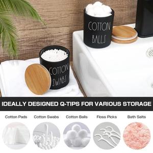 Elegante juego de organizadores de baño en negro y bambú, perfecto para uso diario y estilo interior moderno, hecho a mano en India. - Product Image 4