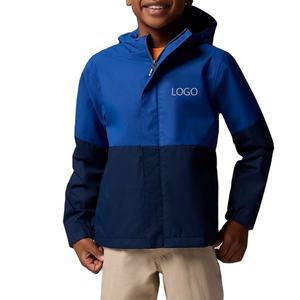 Veste tendance pour garçons à manches longues, design à blocs de couleur, avec poches avant, avec logo personnalisé et capuche confortable 2026 - Product Image 1