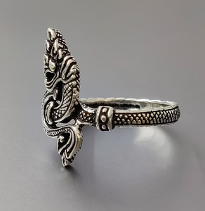 Vintage Dragon Wrap Design <b>925</b> <b>Silver</b> <b>Ring</b> Unisex Everyday Wear Animal Pattern Jewelry - Product Image 2