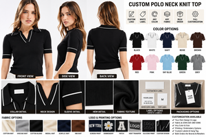 Polo de punto negro para mujer, manga corta, cuello en V, ribete en contraste, top casual ajustado, top preppy con ribete en contraste - Product Image 6