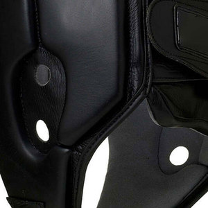 <b>Boxing</b> Head Guard PU Leather Protective Gear Hook Loop Closure Unisex Adult Universal Use Solid Black - Product Image 4