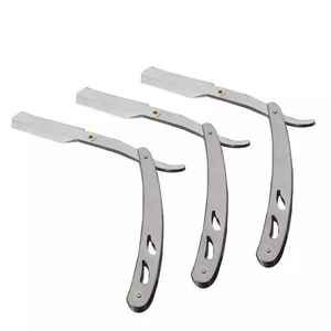 Nouveau design de rasoir pliant en acier inoxydable pour le rasage manuel des hommes - Rasoir de sécurité durable et écologique pour barbier - Product Image 1