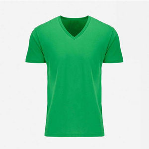 Camiseta Deportiva de Manga Corta con Cuello en V para Hombre, de Alta Calidad, 100% Algodón, Corte Regular, Tallas Grandes, Transpirable y de Secado Rápido - Product Image 1