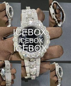 Reloj Automático de Acero Inoxidable con Incrustaciones de Moissanita, Estilo Hip Hop de Lujo para Hombre, Esfera de Cristal, Resistencia al Agua de 10 Bares - Product Image 2