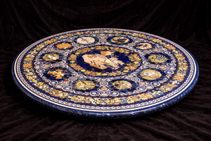 Mesa de Centro Moderna Hecha a Mano con Incrustaciones de Lapislázuli y Mármol, Ecológica, para Decoración de Hogar, Hotel o Aniversario - Product Image 3