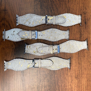 สายนาฬิกาหนังวัวทำด้วยมือสำหรับผู้หญิงสายรัดข้อมือหนังแท้สีเมทัลลิก - Product Image 3